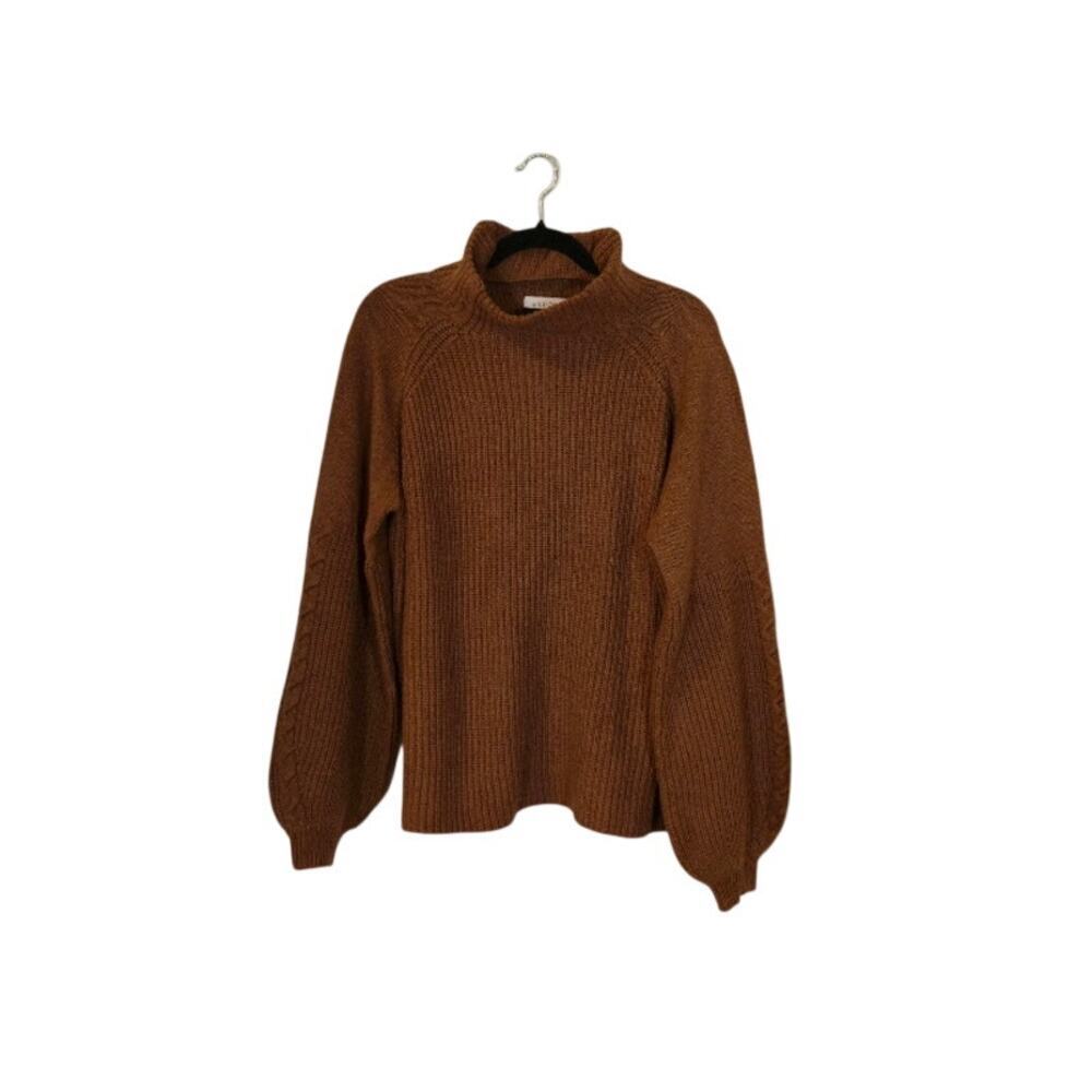 Eloquii Elements Cable Knit Sweater Women Size 14/16 Burnt Orange Fisherman
